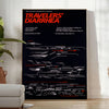 A humorous travel poster featuring a cartoonish traveler with a distressed expression, predominantly black and red colors. - in a bright minimalist room with a plant and an armchair