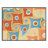 Abstract space design with gray and orange tones - in a black frame