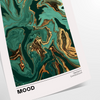 Abstract depiction of space with green and white tones - as a rolled, unframed print