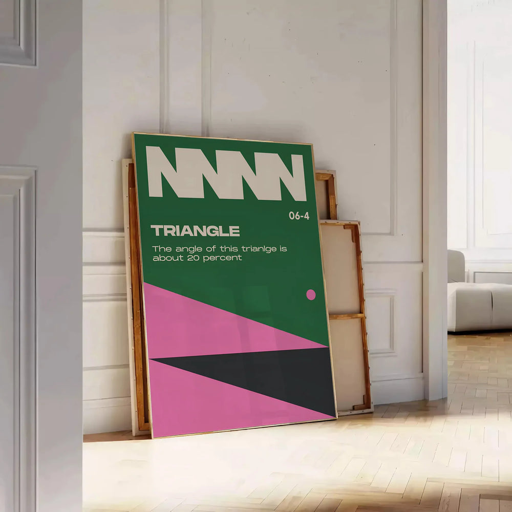Abstract triangular shapes in brown and green tones