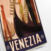 A vintage-style poster featuring iconic Venice canals and gondolas in green and black tones - as a rolled, unframed print