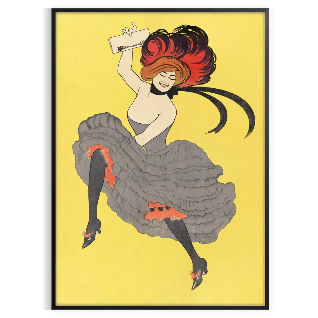 A vintage retro poster featuring a woman with green and orange hues