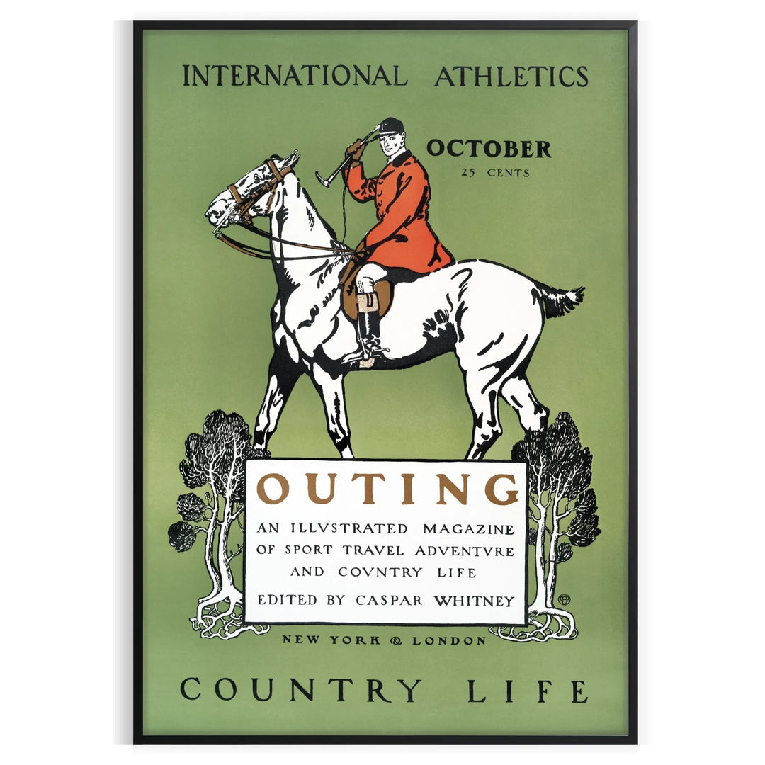 A vintage-style poster depicting rural life with muted gray and black tones
