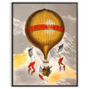 Vintage travel poster featuring Lachambre with earthy tones of brown and green - in a black frame