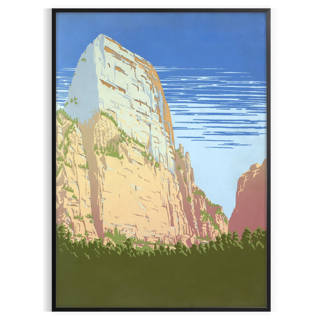 Vintage space-themed poster with earthy brown and green tones