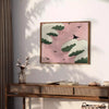 A vintage Japanese print featuring a bird in earthy tones of brown and green - styled on a counter with eucalyptus and a bowl of lemons