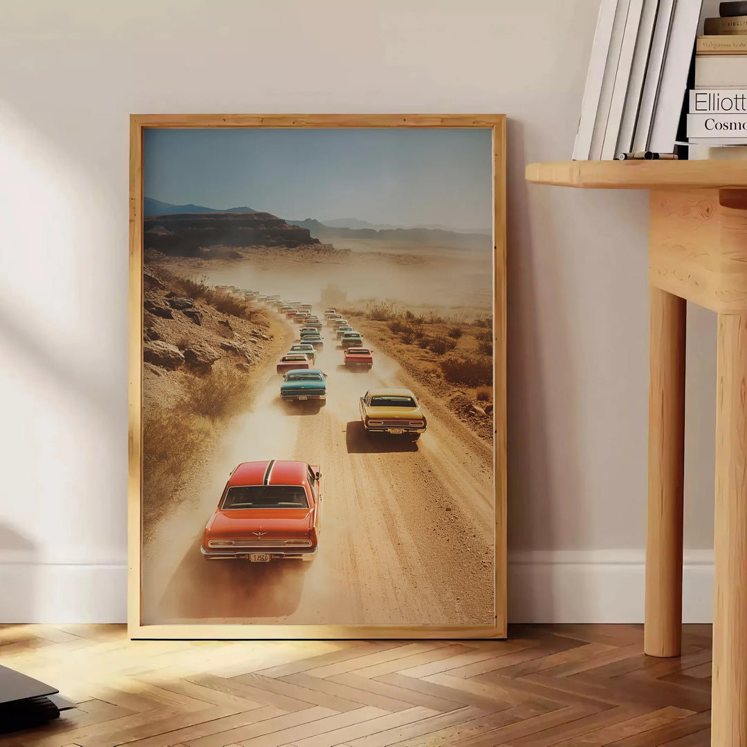 A vintage photograph featuring warm brown tones and serene green hues - beside a round wooden side table with books