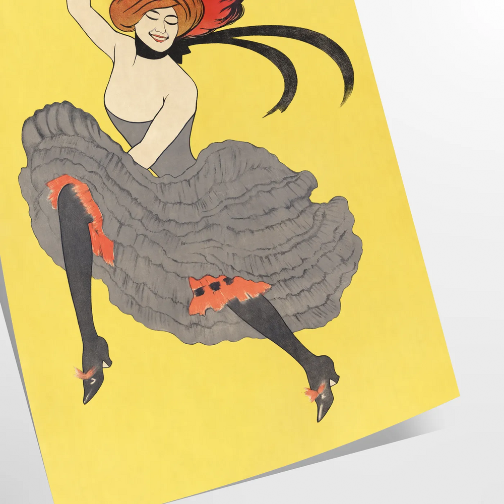 A vintage retro poster featuring a woman with green and orange hues