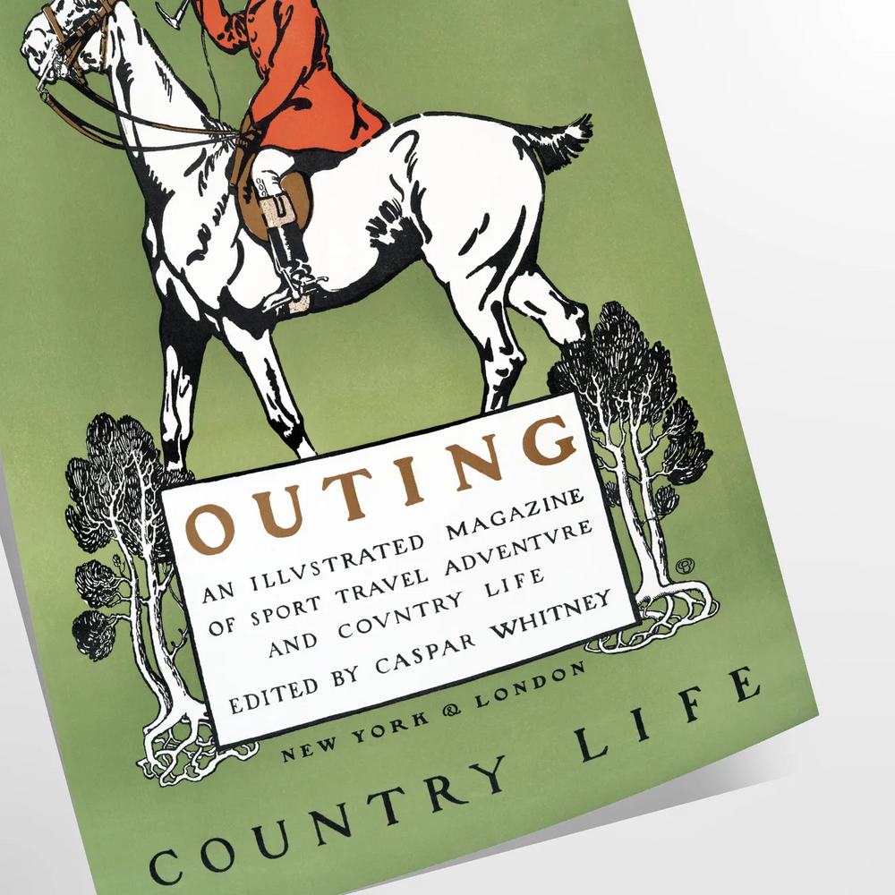 A vintage-style poster depicting rural life with muted gray and black tones