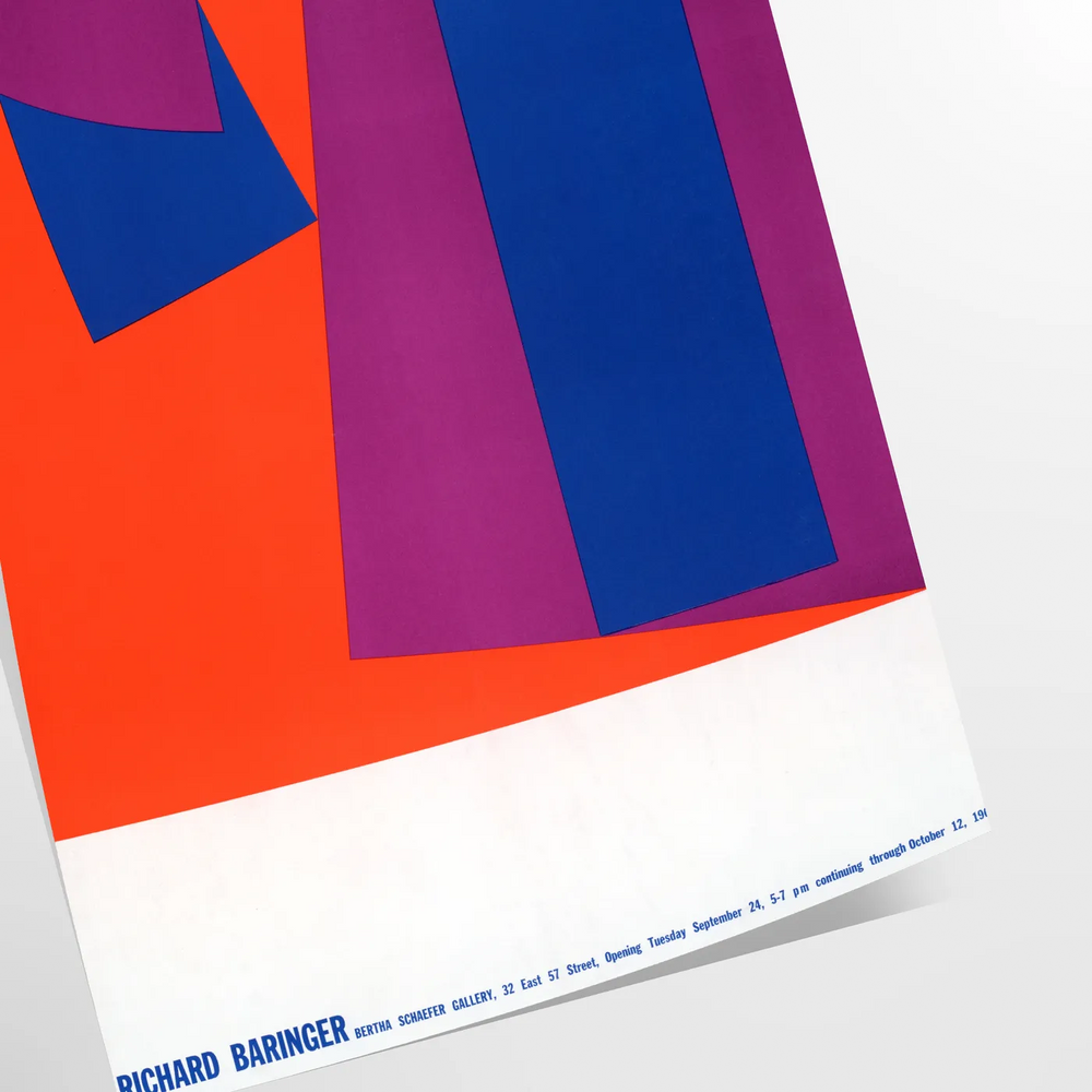Vintage print featuring abstract space design in gray and orange tones