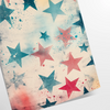 Vintage-style illustration of stars in orange and blue hues - as a rolled, unframed print