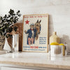Uncle Sam dans un style vintage avec des tons orange et gris - sur un plan de travail avec eucalyptus et coupe de citrons