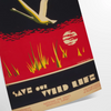 Vintage travel poster featuring bold black and orange colors - as a rolled, unframed print