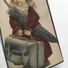 Affiche de voyage vintage fantaisiste montrant des enfants explorant, avec des tons gris et verts - en tirage roulé, sans cadre