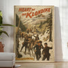 cœur Klondike affiche vintage nuances vert marron murs un cadeau unique disponible cm A0 - dans une pièce lumineuse épurée avec plante et fauteuil