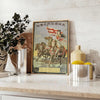 A vintage Japanese warrior in traditional armor, featuring bold black and green hues - styled on a counter with eucalyptus and a bowl of lemons