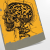 Vintage illustration of a human head in black and green tones - as a rolled, unframed print