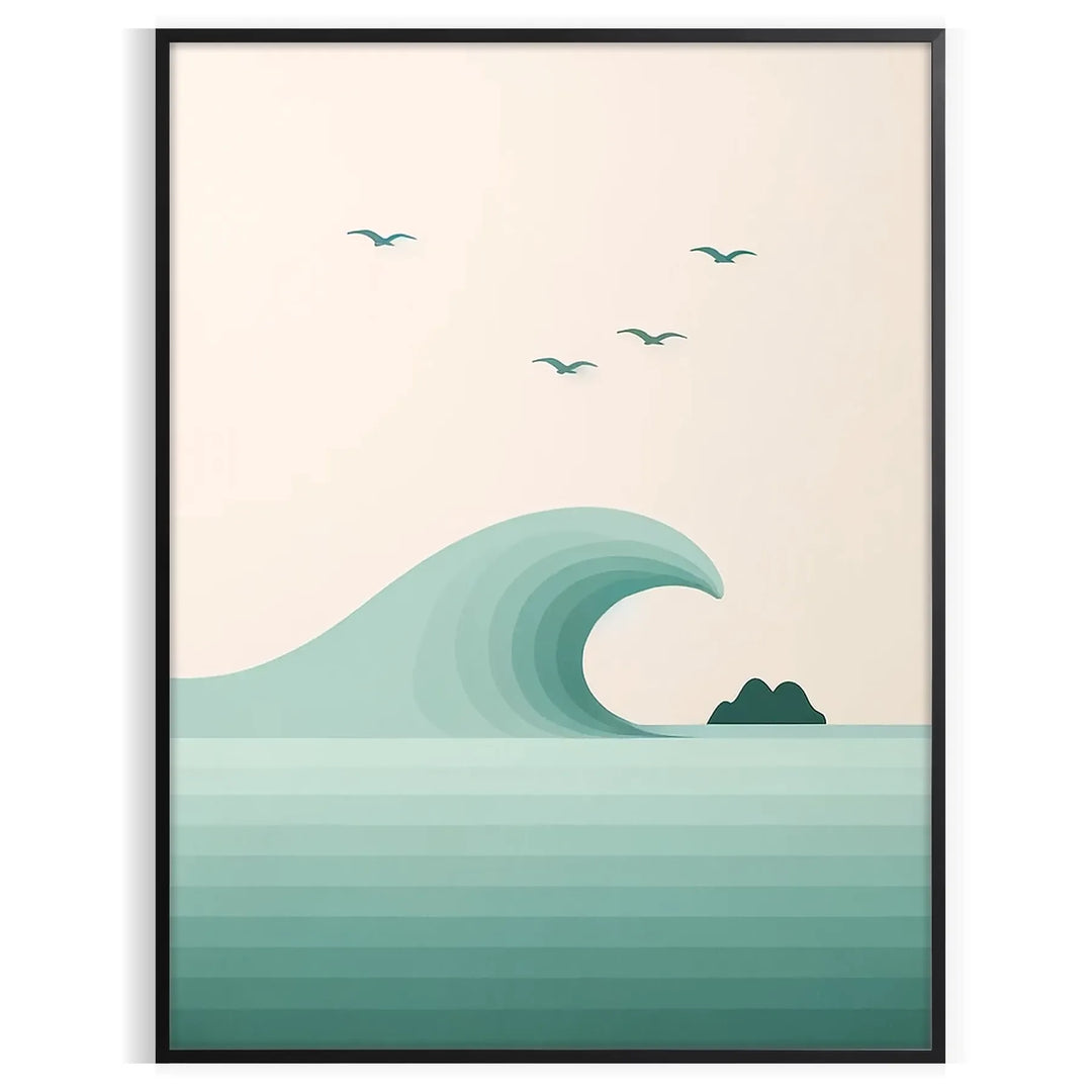 abstract wave pattern in calming blue tones