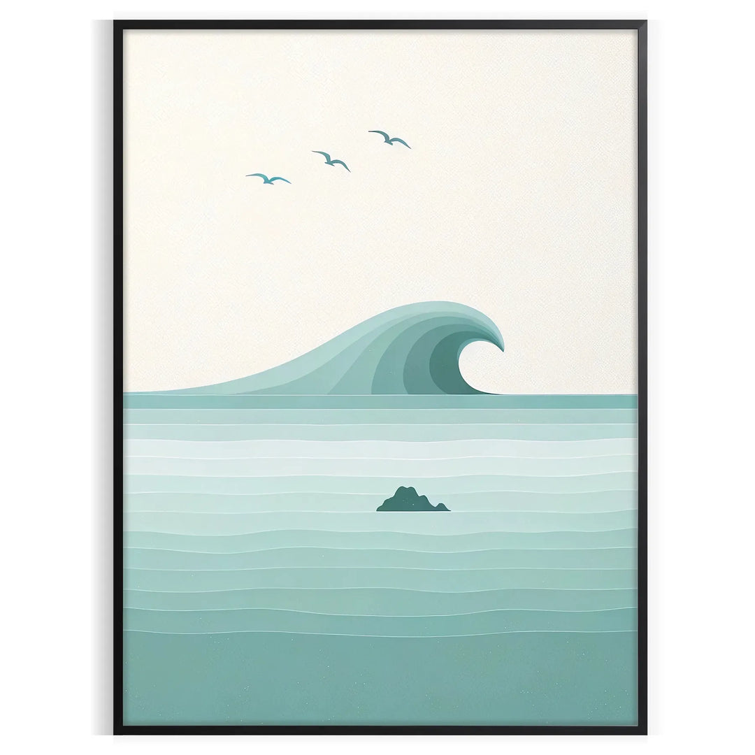 abstract blue ocean waves with calm tones