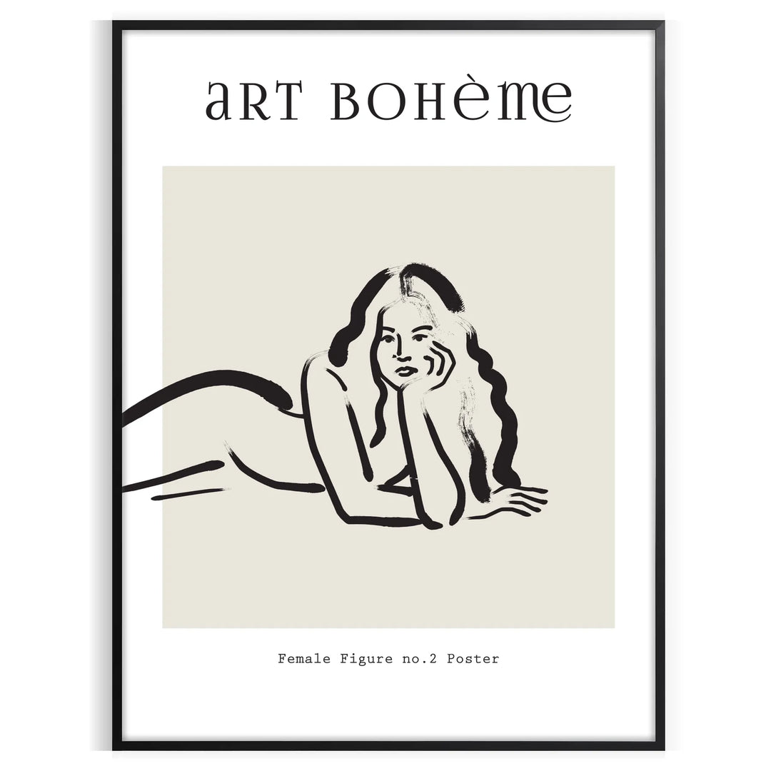 A bohemian-style illustration of a woman surrounded by celestial elements