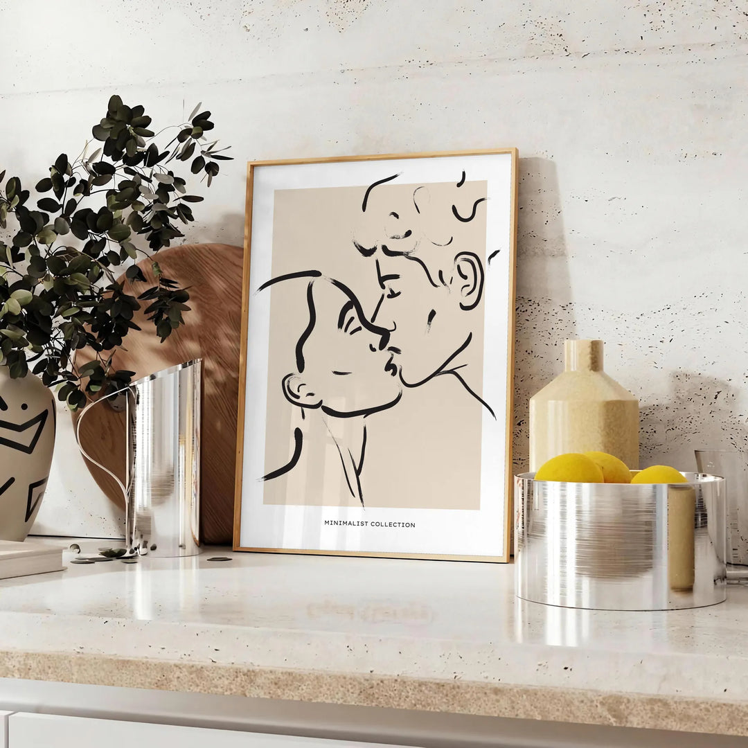 A bohemian-style illustration of a woman surrounded by celestial elements - styled on a counter with eucalyptus and a bowl of lemons