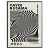 Black and white polka dot patterns with abstract shapes by Yayoi Kusama - in a black frame