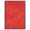 Abstract polka dot patterns in orange and brown by Yayoi Kusama - in a black frame