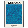 Abstract polka dot patterns in blue and black by Yayoi Kusama - in a black frame