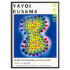 Colorful polka dots in various sizes on a deep blue background by Yayoi Kusama - in a black frame