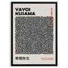 Abstract polka dot patterns in black and gray by Yayoi Kusama - in a black frame