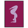 A serene depiction of a person in a yoga pose against a blue and purple gradient background - in a black frame