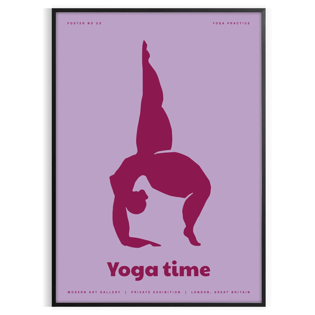 A serene yoga scene with calming blue and purple tones