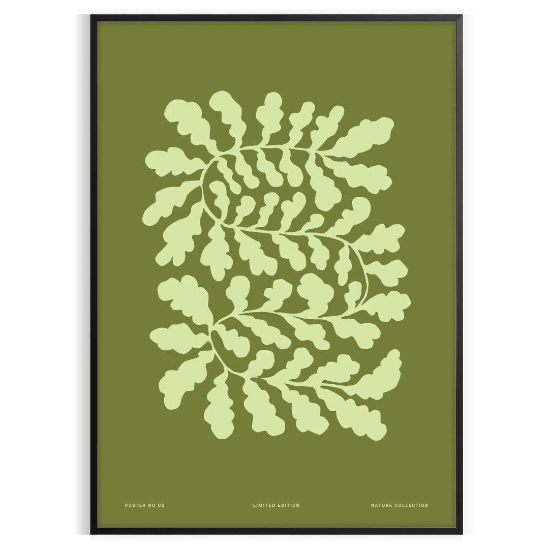 Serene yoga scene with green tones and abstract shapes