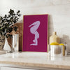 A serene depiction of a person in a yoga pose against a blue and purple gradient background - styled on a counter with eucalyptus and a bowl of lemons