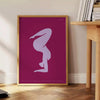 A serene depiction of a person in a yoga pose against a blue and purple gradient background - beside a round wooden side table with books