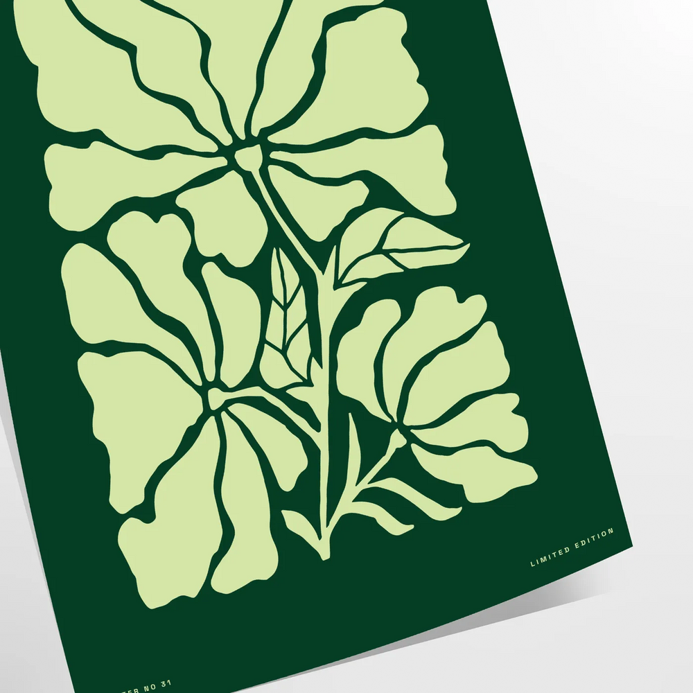 A serene yoga figure in green and gray tones, promoting positivity