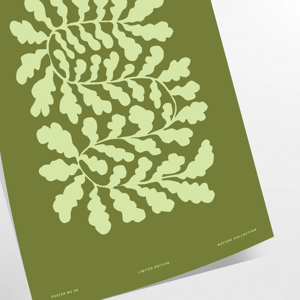 Serene yoga scene with green tones and abstract shapes