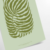 A serene yoga scene with calming green and gray tones