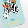 Black and white zebra stripes on a textured background - as a rolled, unframed print