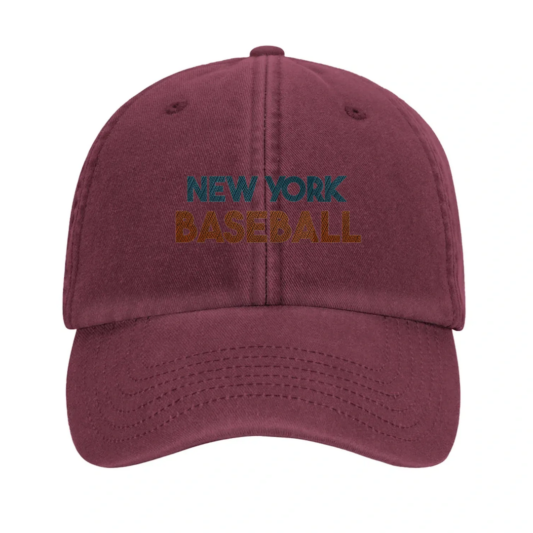Gorra bordada con un logo de béisbol vintage de Nueva York