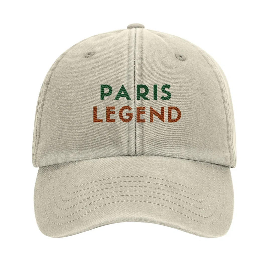 Embroidered cap featuring a vintage tennis design inspired by Paris