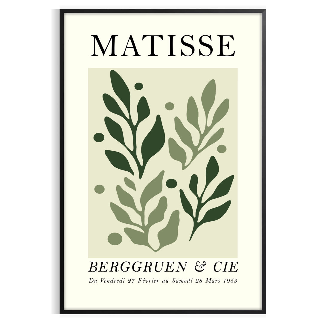 Matisse Papiers Découpés cut-paper composition in white and gray poster