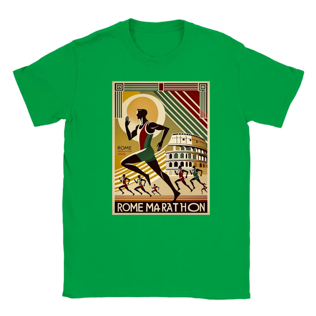 T-shirt med en grafisk design av Rom Marathon-logotypen