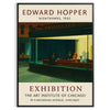 Edward Hopper exhibition poster featuring a realist urban scene with muted gray and orange tones