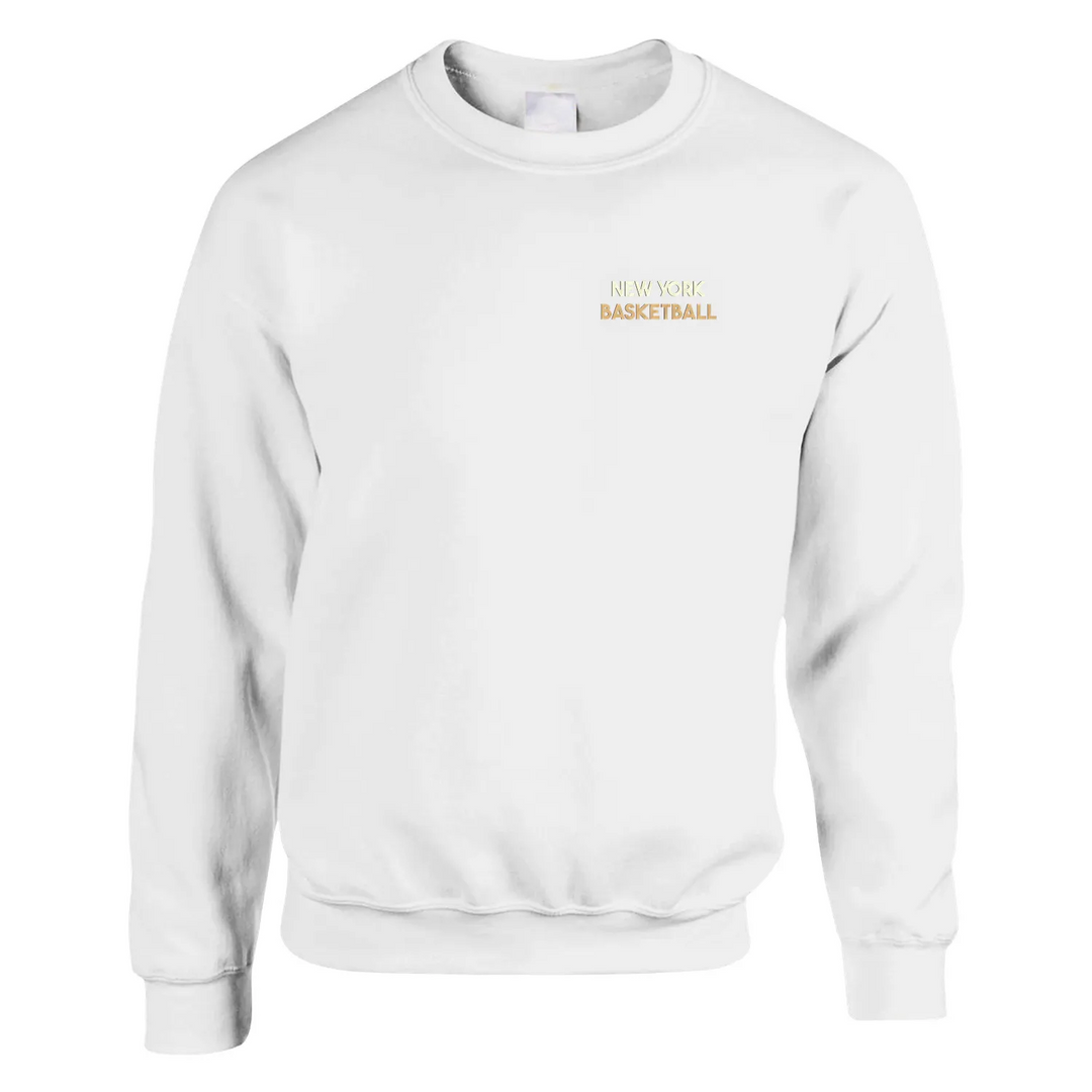 Embroidered sweater featuring a New York Basketball design with bold lettering