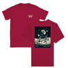 T-shirt featuring a graphic of a tennis ball and moon