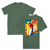 T-shirt featuring a graphic of a golf scene in Palm Springs