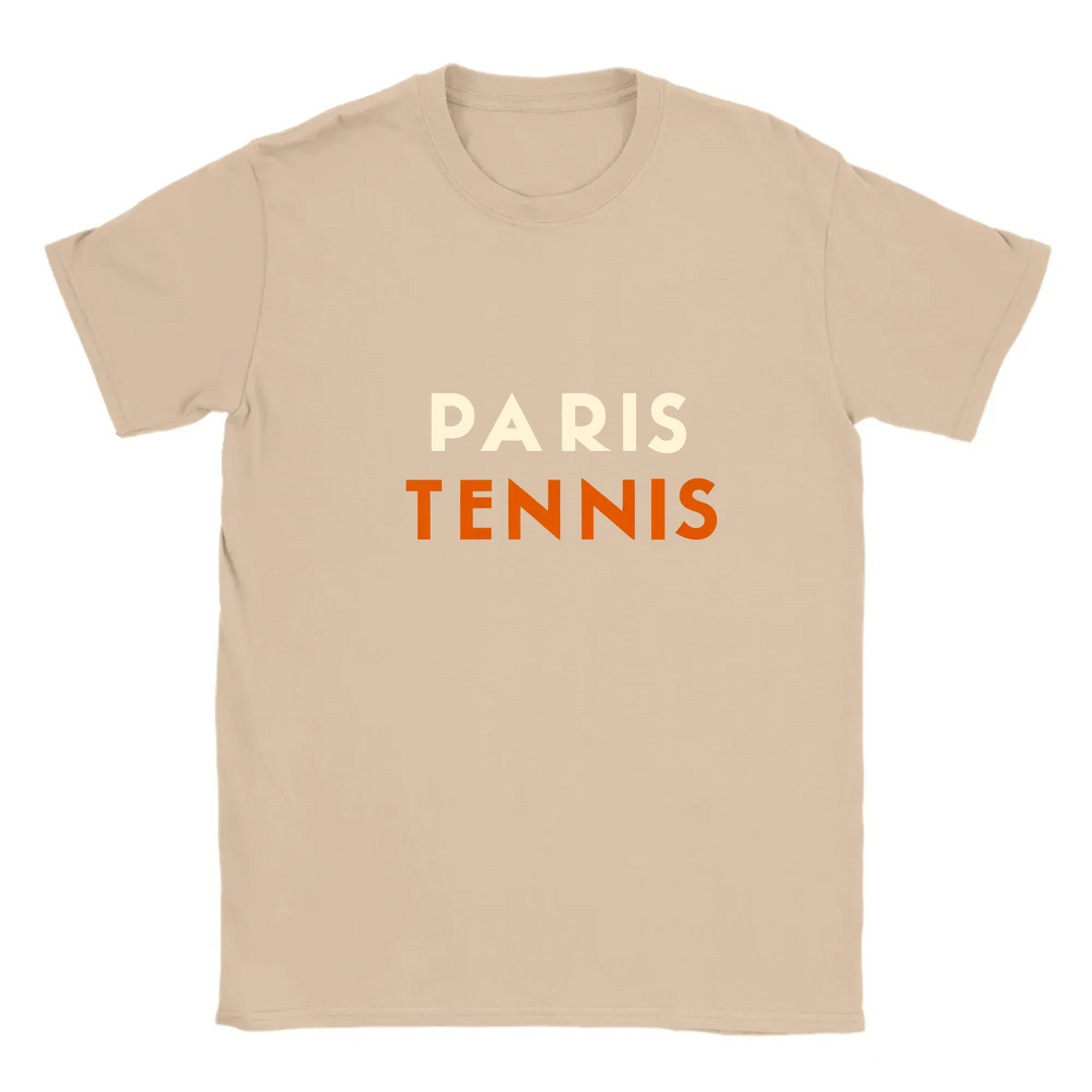 T-shirt featuring a graphic of a tennis player in Paris