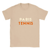T-shirt featuring a graphic of a tennis player in Paris