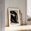 Blue nude figure by Matisse in cut-out style with orange and gray accents